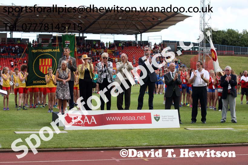 Opening ceremony, 2015 English Schools Track and Field Champs., Gateshead Stadium. Photo: David T. Hewitson/Sports for All Pics